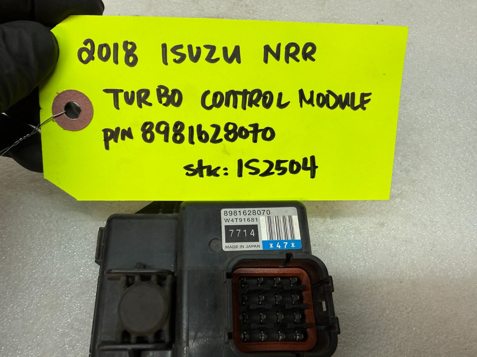18 ISUZU NRR NPR NQR 5.2 4HK1-TC TURBO CONTROL MODULE 8981628070