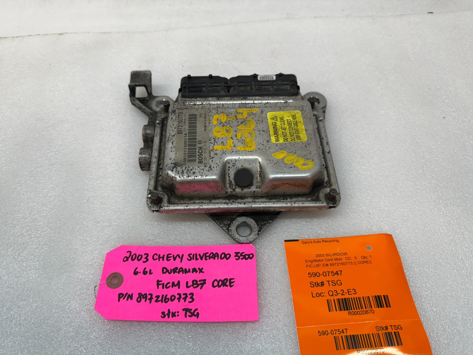 03 Chevrolet GMC LB7 6.6 DURAMAX FICM FUEL INJECTION CONTROL MODULE 8972160773