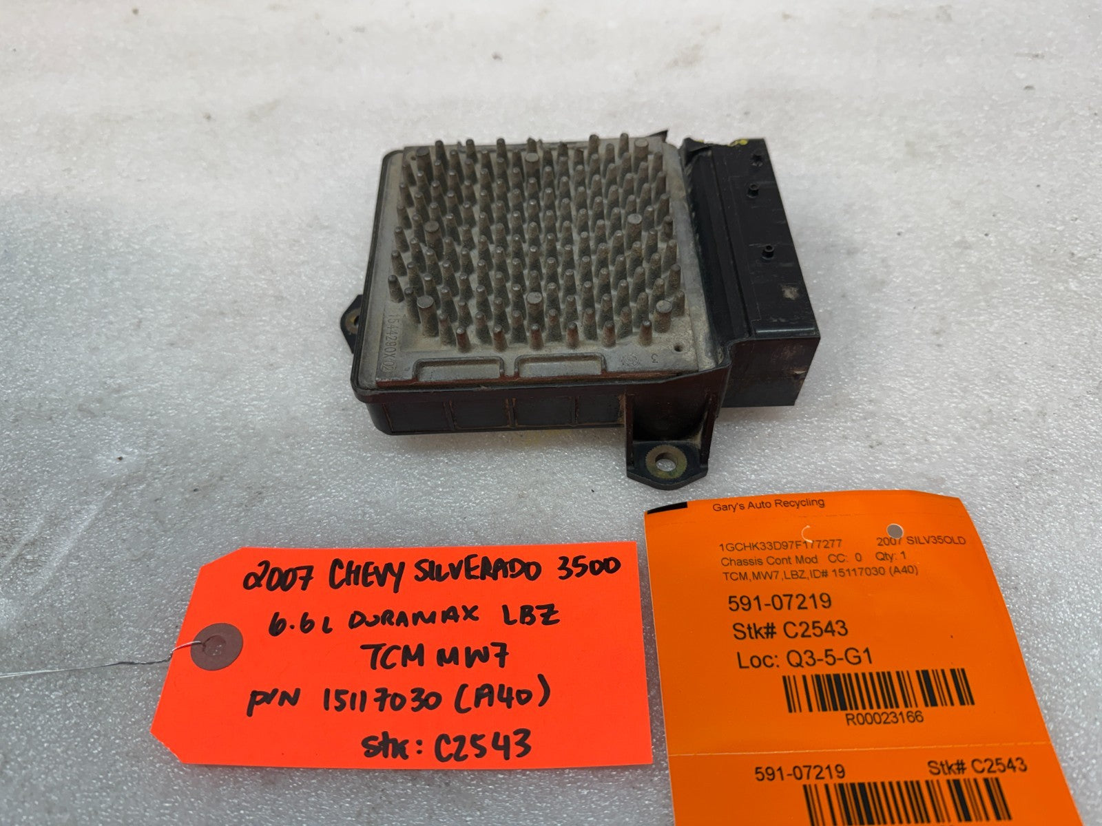06 07 08 GMC SIERRA ALLISON A40 TRANSMISSION CONTROL MODULE TCM TCU A40 15117030