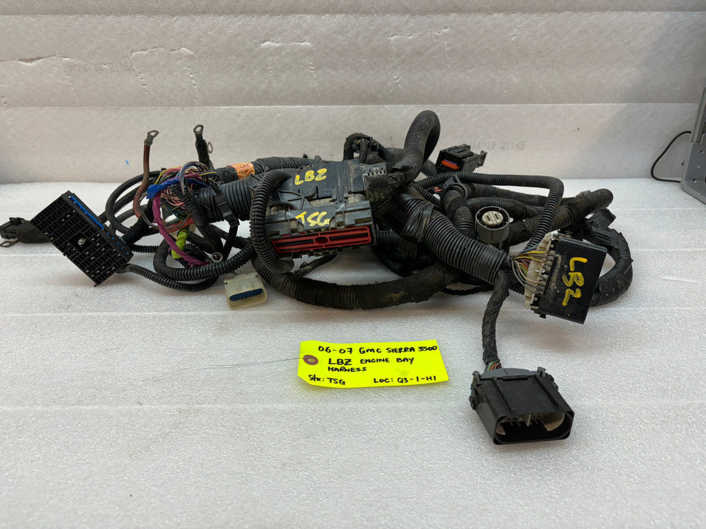 06 07 GMC CHEVROLET 2500HD DURAMAX 6.6 LBZ ENGINE BAY MOTOR PCM WIRING HARNESS