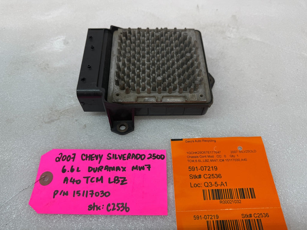 06 07 08 GMC SIERRA ALLISON A40 TRANSMISSION CONTROL MODULE TCM TCU A40 15117030