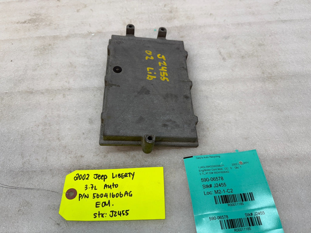 02 JEEP LIBERTY 3.7 AUTOMATIC ENGINE COMPUTER ECM ECU 56041606AG