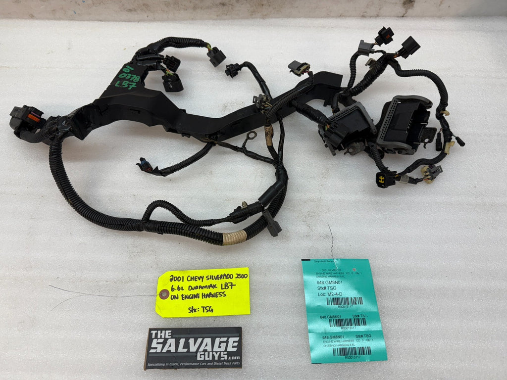 01 02 Chevrolet GMC DURAMAX LB7 6.6 ON ENGINE WIRING HARNESS LOOM