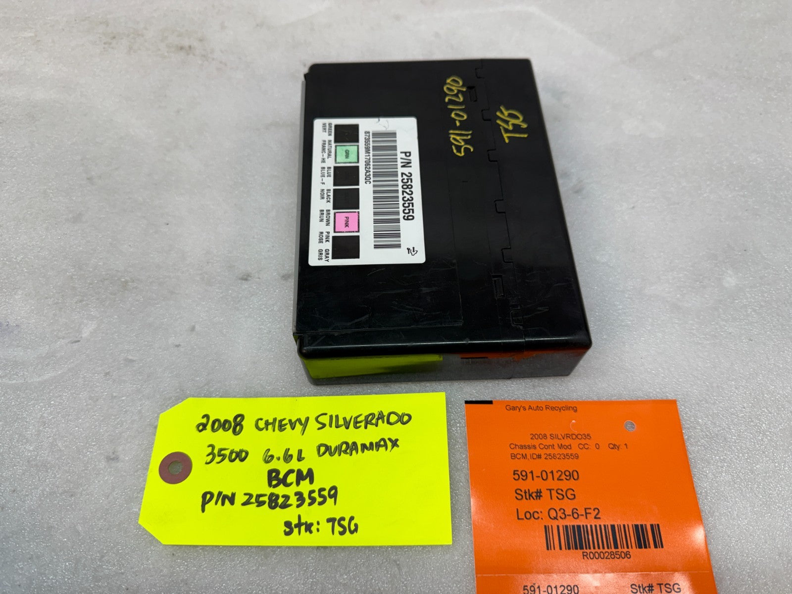 08 09 10 Chevrolet GMC DURAMAX LMM 6.6 BCM BODY CONTROL MODULE 25823559