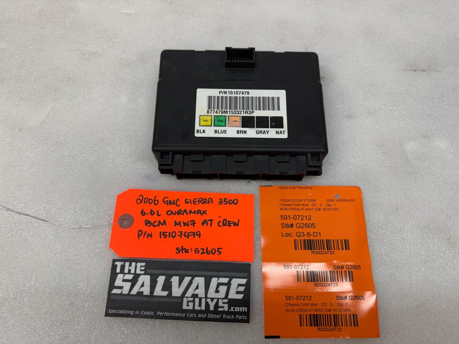 06 07 Chevrolet GMC DURAMAX LBZ 6.6 BODY CONTROL MODULE BCM 15107479