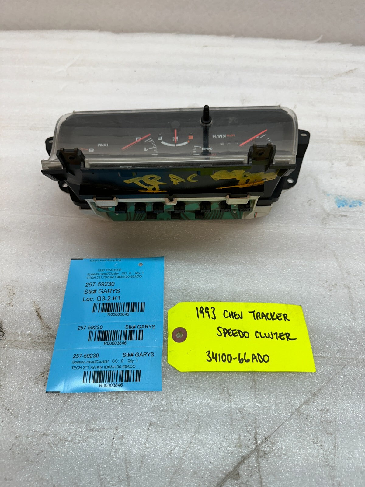 89-95 CHEVROLET TRACKER SUZUKI SIDEKICK METRIC SPEEDOMETER GAUGE CLUSTER