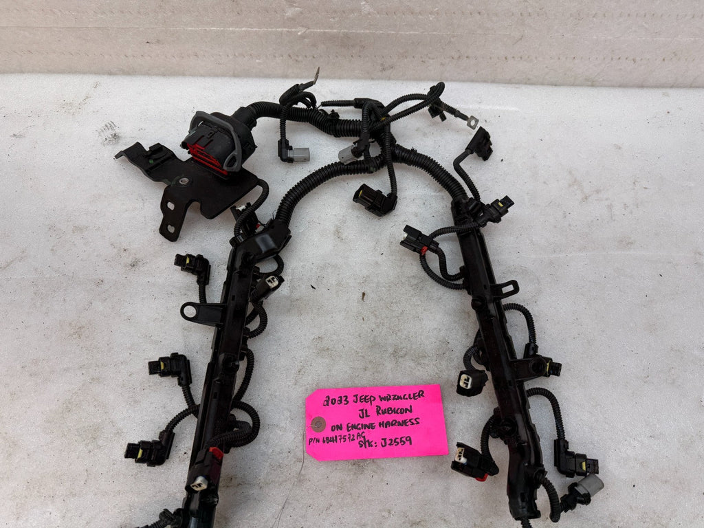 23 JEEP WRANGLER RUBICON JL JT 3.6 ON ENGINE WIRING HARNESS LOOM 68417572AC