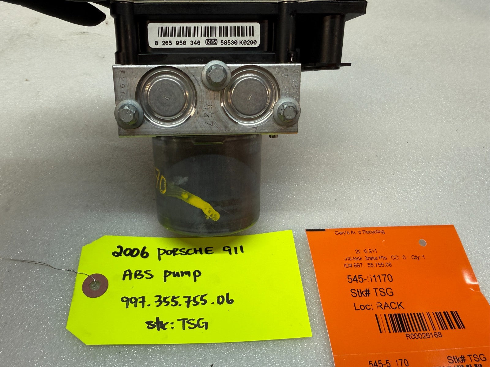 05-08 Porsche 997 911 C2 C4 ABS BRAKE PUMP ANTI LOCK MODULE ASSEMBLY 99735575506