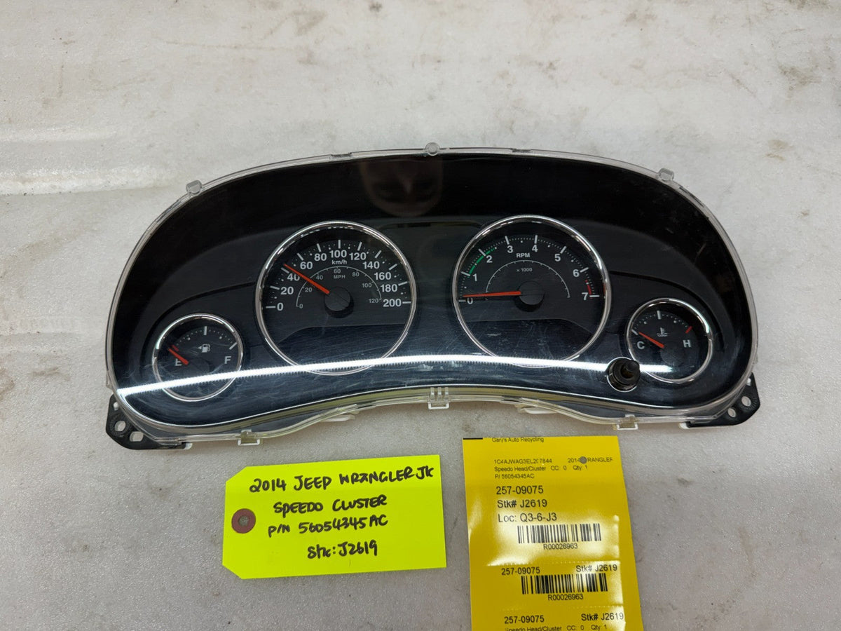 14 JEEP WRANGLER JK 3.6 METRIC SPEEDOMETER GAUGE CLUSTER 127KMS 12-18