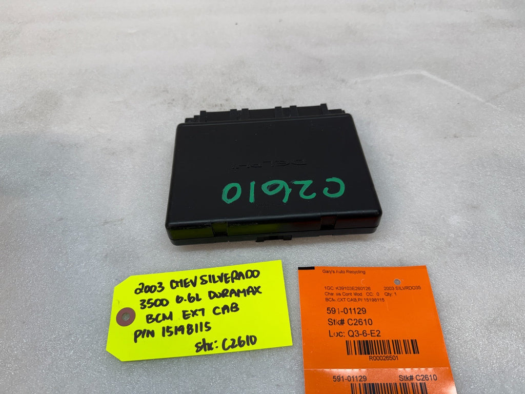 01-05 Chevrolet GMC 2500HD 3500HD 6.6 DURAMAX BODY CONTROL MODULE BCM 15198115