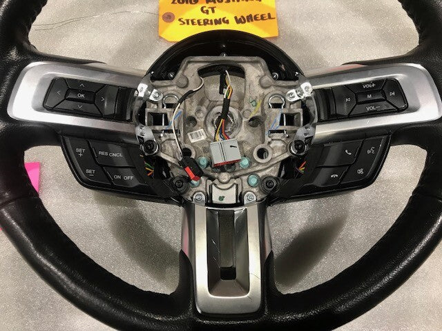 2016 FORD MUSTANG GT BLACK LEATHER STEERING WHEEL W CONTROLS  6sp MANUAL15 16 17