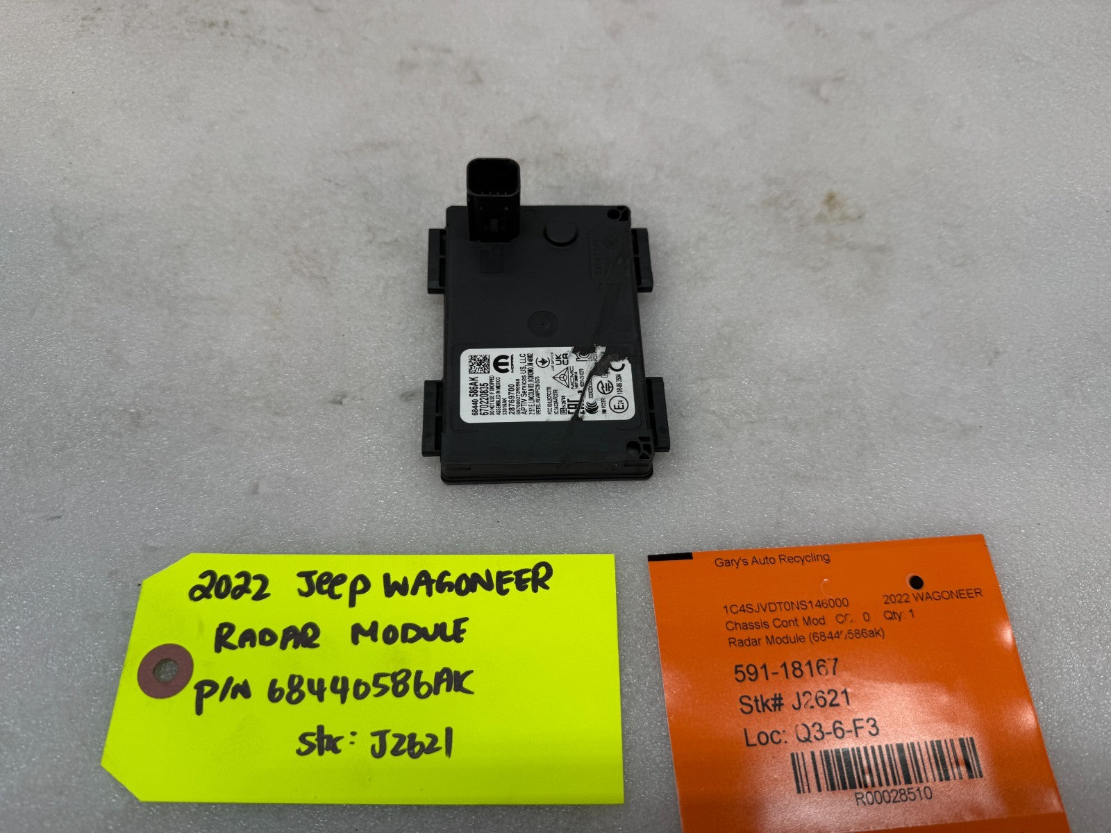21-25 Jeep Wagoneer Grand Cherokee Front Radar Sensor Module 68440586AK 24K