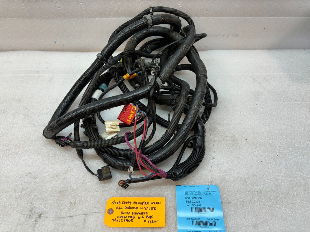 06 07 Chevrolet GMC 2500HD 3500 4wd CREW CAB SHORT BOX CHASSIS WIRING HARNESS
