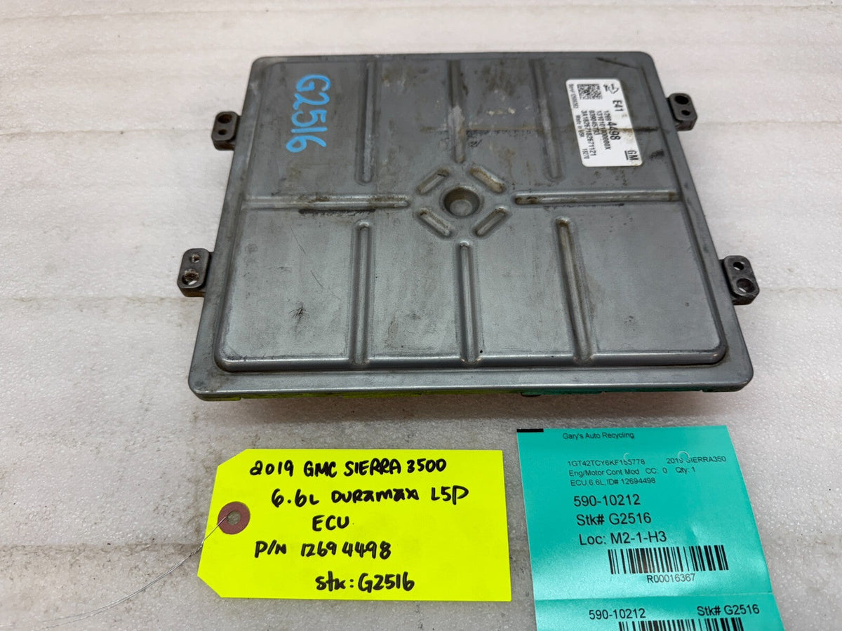 19 GMC 2500 3500 SIERRA 6.6 L5P DURAMAX DIESEL ENGINE COMPUTER ECM ECU 12694498