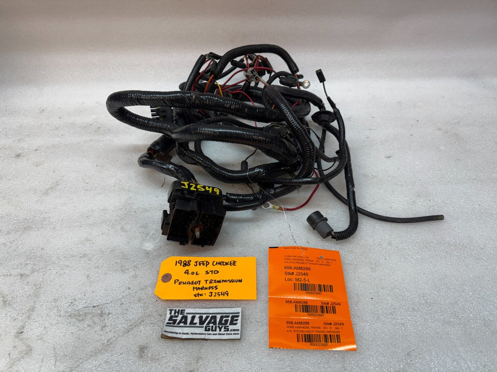 87-90 JEEP CHEROKEE XJ 4.0  UNDERHOOD 5 SP TRANSMISSION BODY WIRING HARNESS LOOM