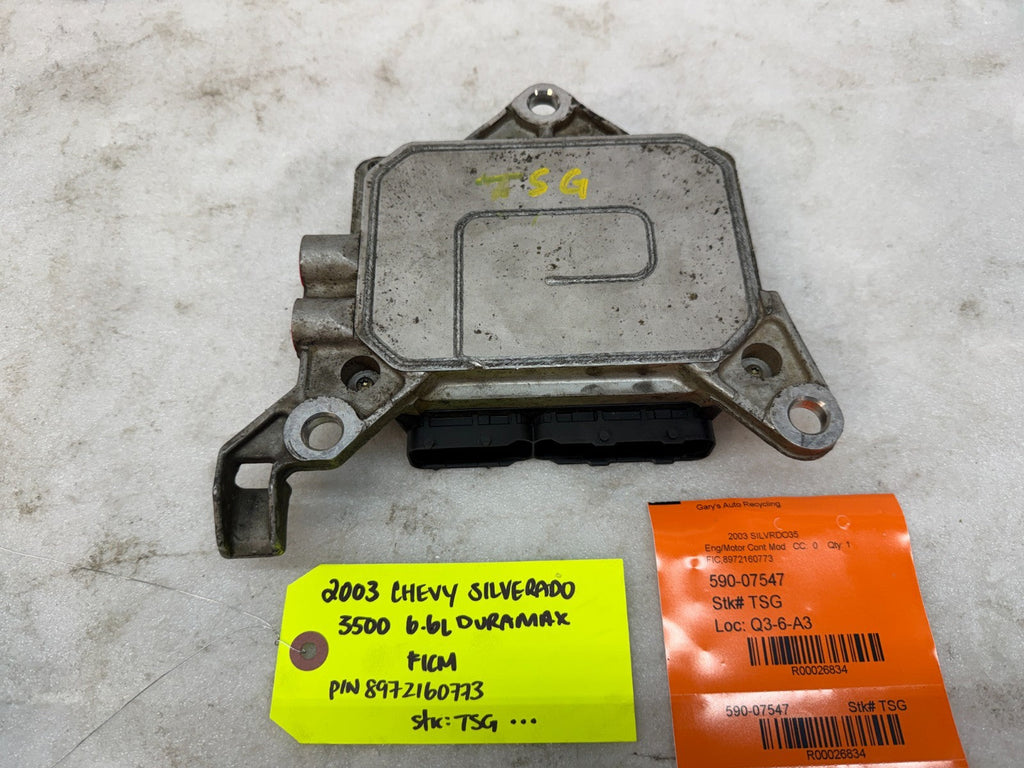 03 Chevrolet GMC LB7 6.6 DURAMAX FICM FUEL INJECTION CONTROL MODULE 8972160773