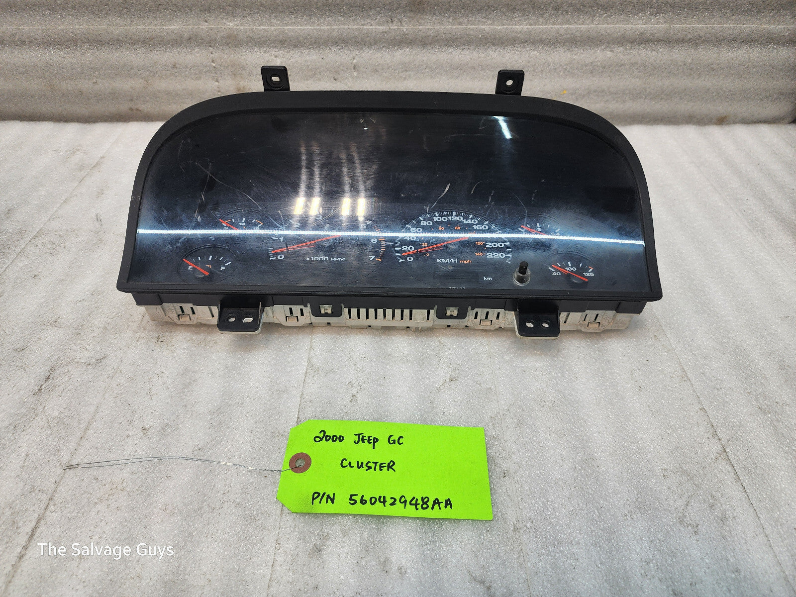 00 JEEP GRAND CHEROKEE METRIC GAUGE INSTRUMENT CLUSTER 56042948AA