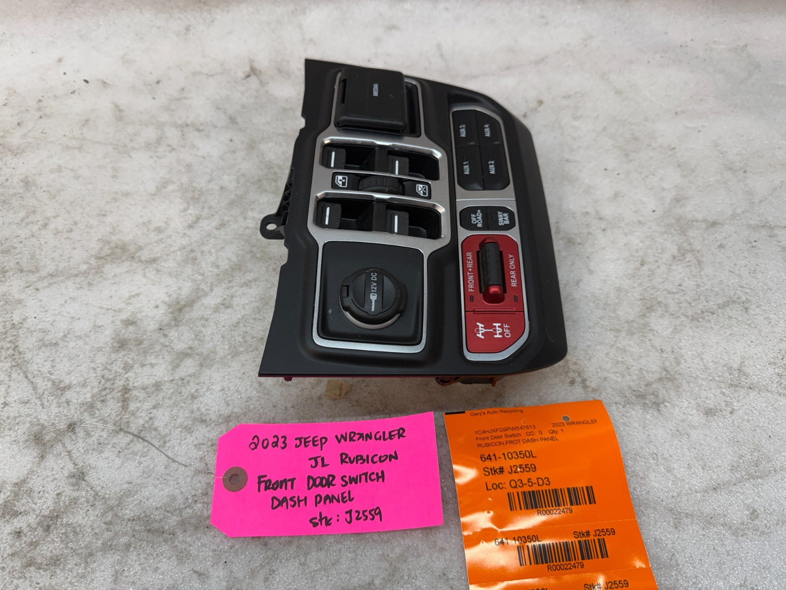 18-24 JEEP WRANGLER RUBICON JL JT DASH WINDOW AUXILIARY LOCKER SWITCH PANEL