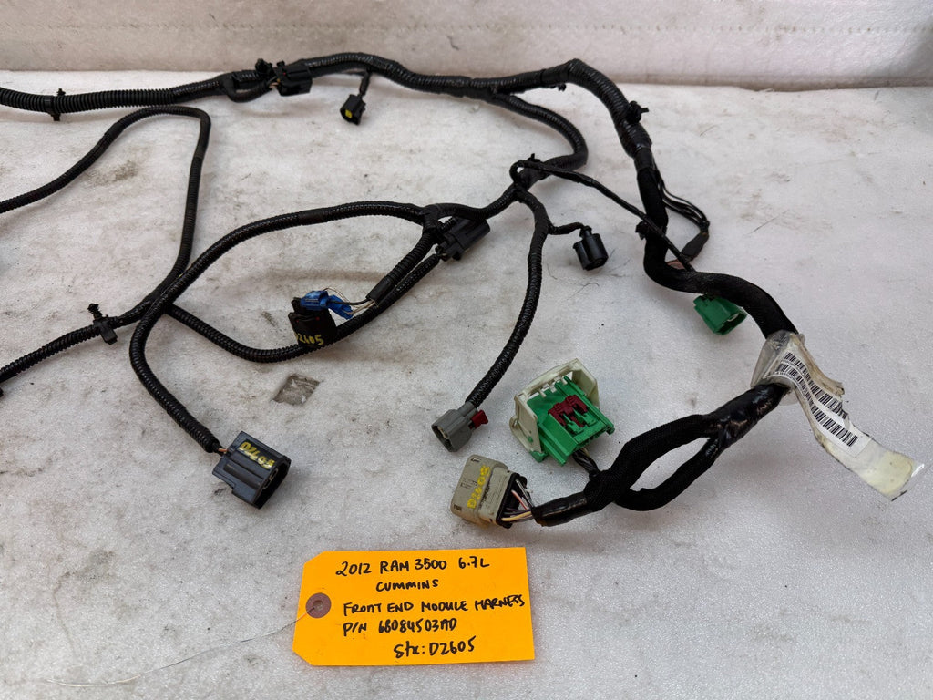 12 RAM 2500 3500 6.7 FRONT END MODULE WIRING HARNESS 4x4 AUTO P68084503AD