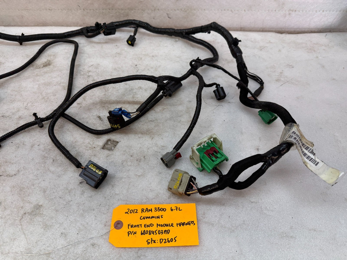 12 RAM 2500 3500 6.7 FRONT END MODULE WIRING HARNESS 4x4 AUTO P68084503AD