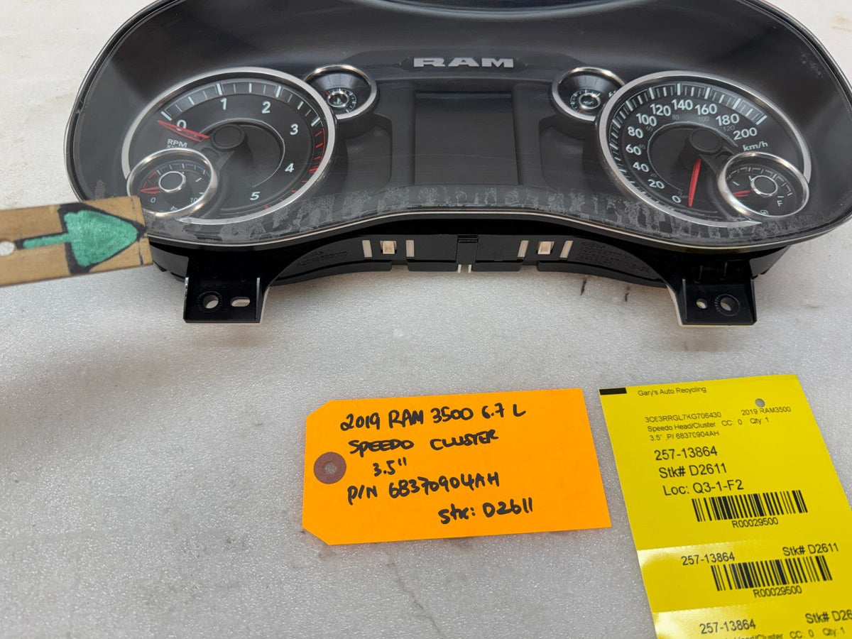 19-24 RAM 2500 3500 6.7 DIESEL METRIC SPEEDOMETER GAUGE CLUSTER 49K 68370904AH