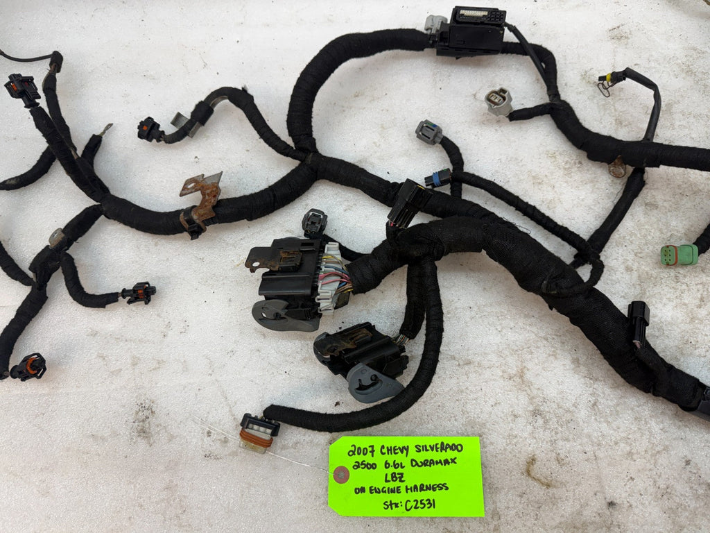 06 07 GMC CHEVROLET 2500HD DURAMAX 6.6 LBZ ENGINE MOTOR WIRING HARNESS LOOM