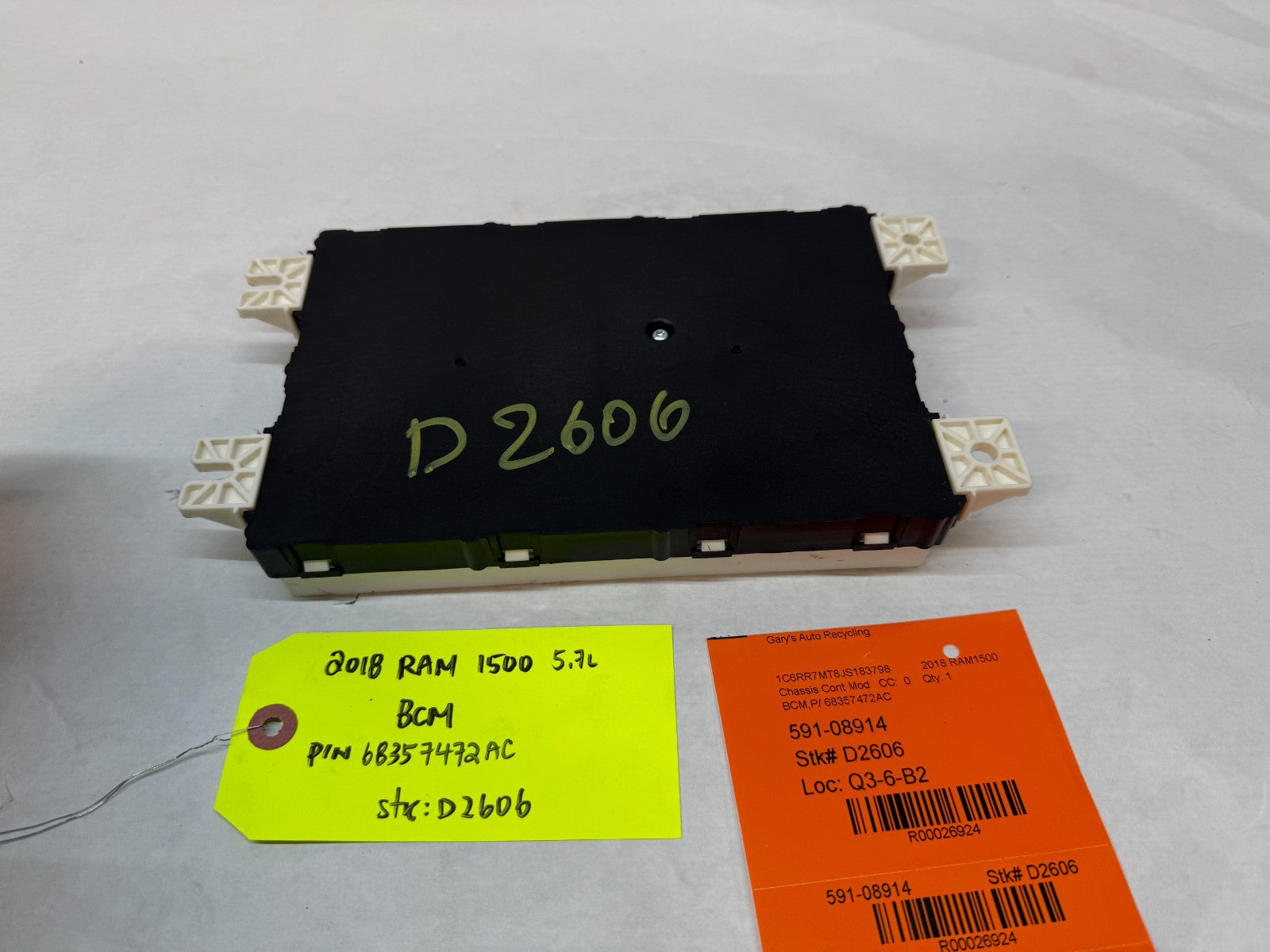 18 DODGE RAM SPORT 1500 5.7 BCM BODY CONTROL MODULE 68357472AC 17-20 63k