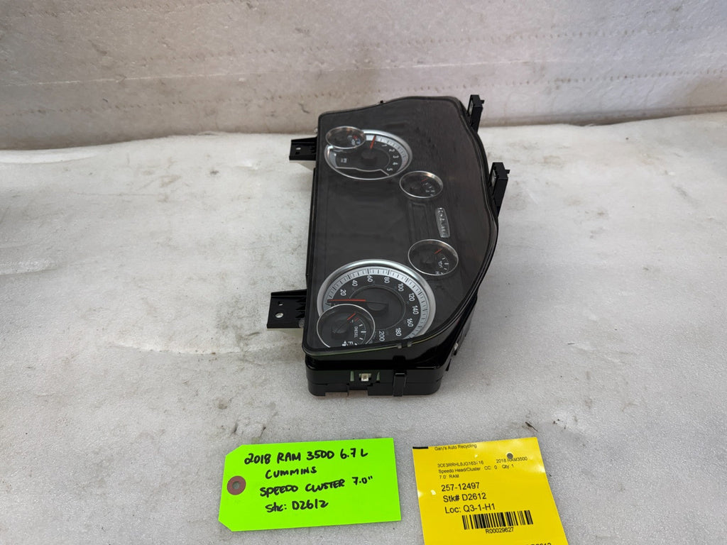 15-18 DODGE RAM 2500 3500 6.7 DIESEL GAUGE CLUSTER SPEEDOMETER 7" EVIC SCREEN