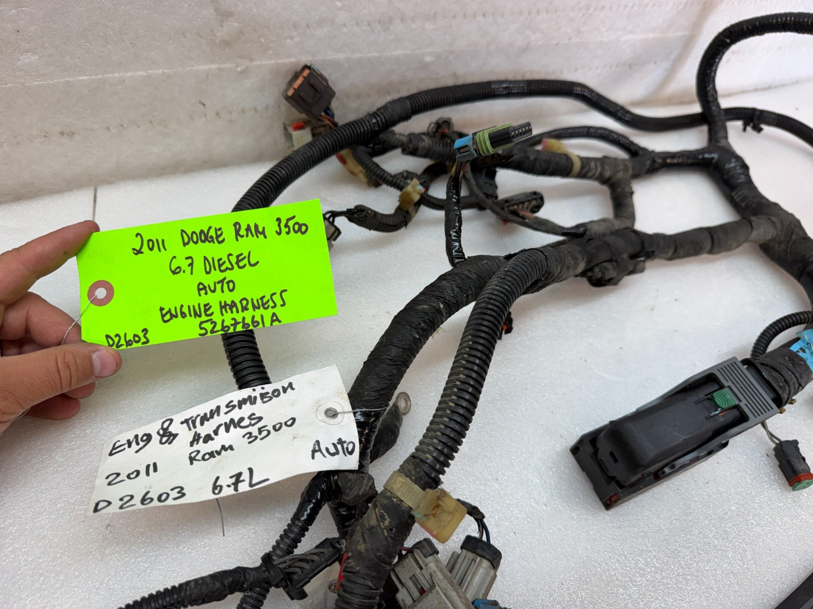 11 DODGE RAM 2500 3500 6.7 ENGINE WIRING HARNESS 4x4 AUTO 5267661A