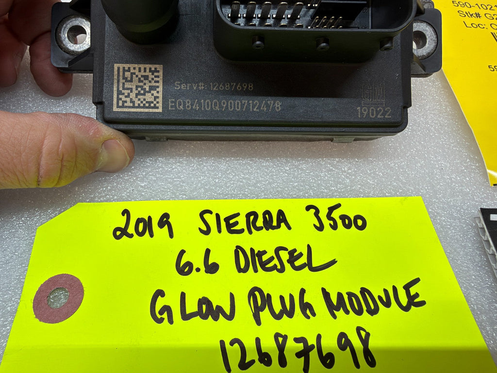 19 CHEVROLET GMC SIERRA SILVERADO 6.6 2500 GPM GLOW PLUG CONTROL MODULE 12687698