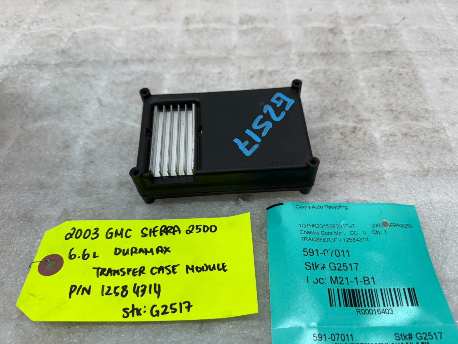 03-07 GMC SIERRA SILVERADO 2500 3500 TRANSFER CASE CONTROL MODULE 12584314