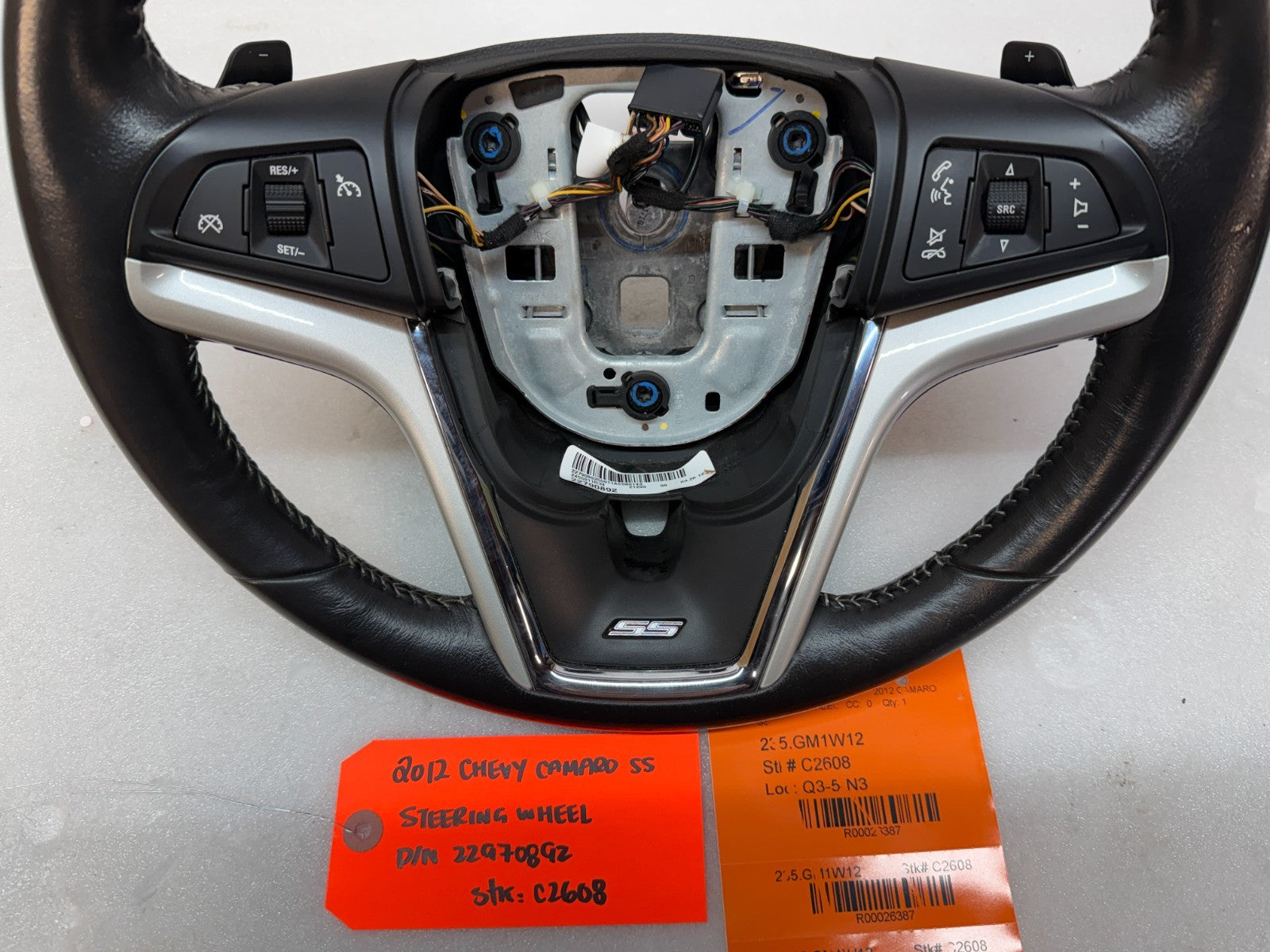 12-15 CHEVROLET CAMARO SS BLACK LEATHER STEERING WHEEL AUTO TRANS 22970892
