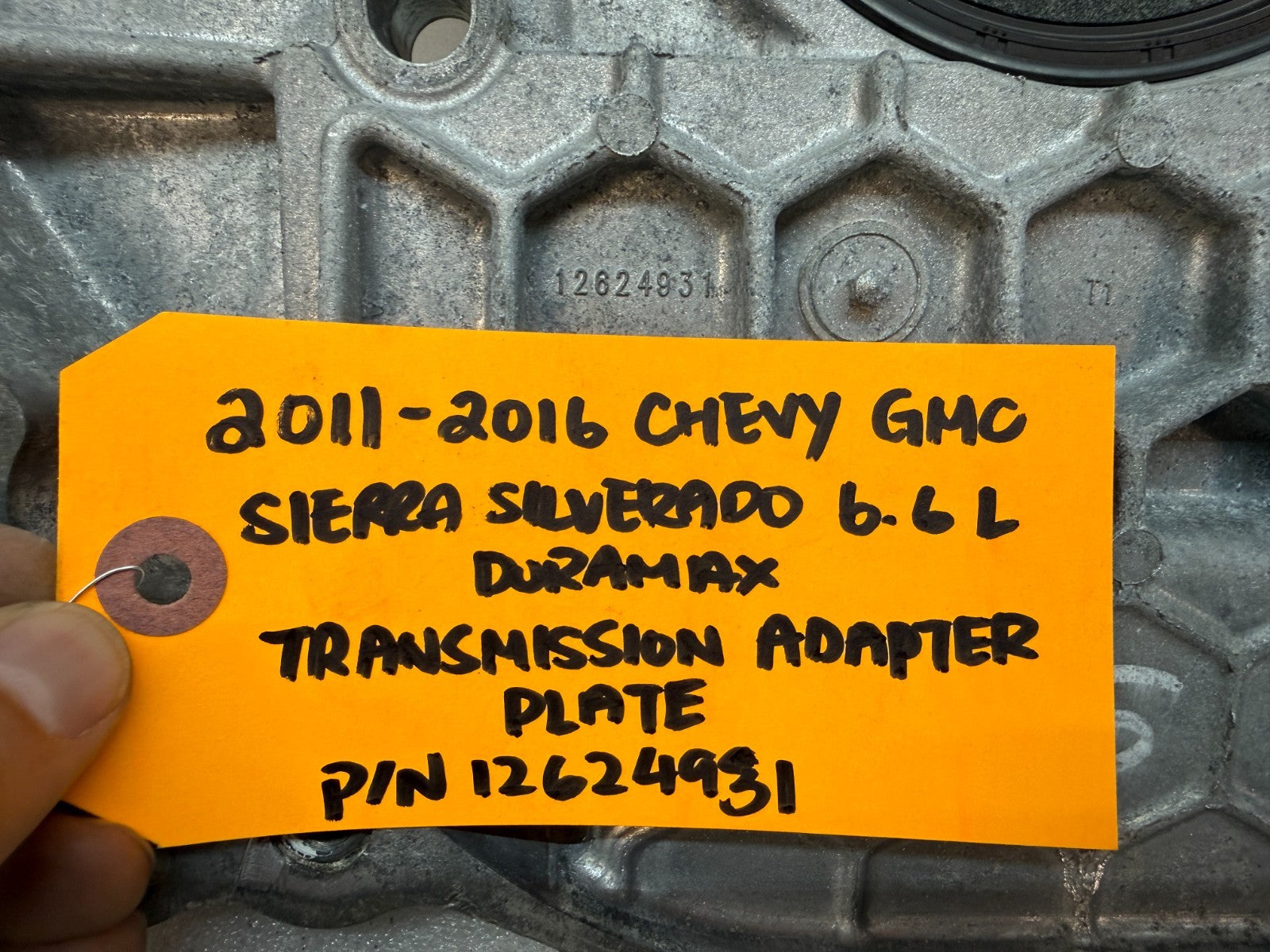 11-16 GMC DURAMAX 6.6 LML TRANSMISSION TO ENGINE ADAPTER PLATE 12624931
