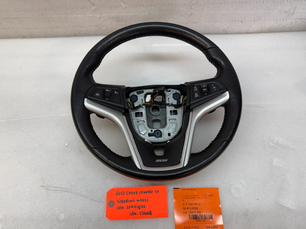 12-15 CHEVROLET CAMARO SS BLACK LEATHER STEERING WHEEL AUTO TRANS 22970892