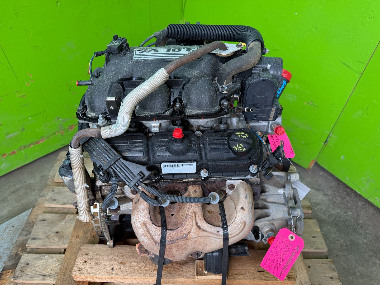 07 JEEP WRANGLER JK 3.8 COMPLETE ENGINE MOTOR ASSEMBLY 07-11