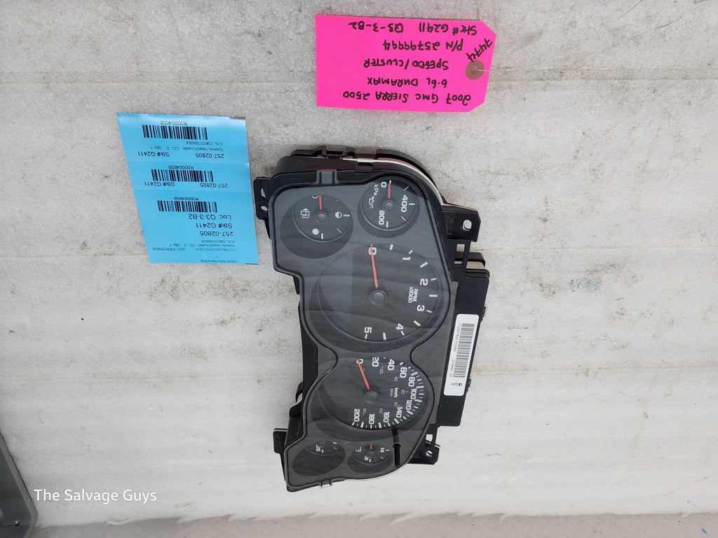 07.5-10 Chevrolet GMC SIERRA DIESEL SPEEDOMETER DASH GAUGE CLUSTER METRIC KM/H