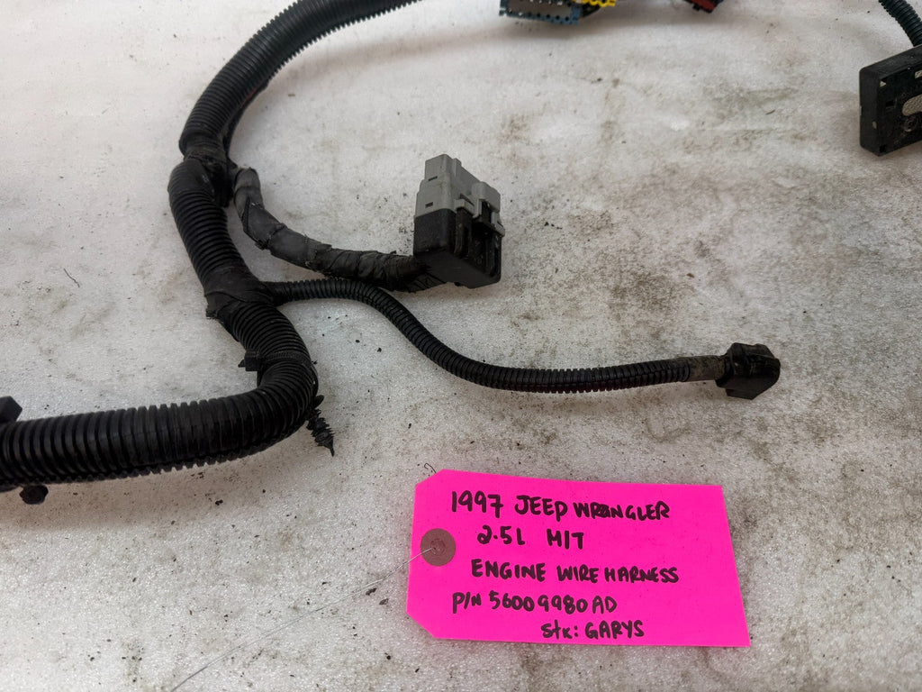 1997 JEEP WRANGLER TJ 2.5 ENGINE MANUAL TRANS FUSE BOX HARNESS LOOM 56009980AD