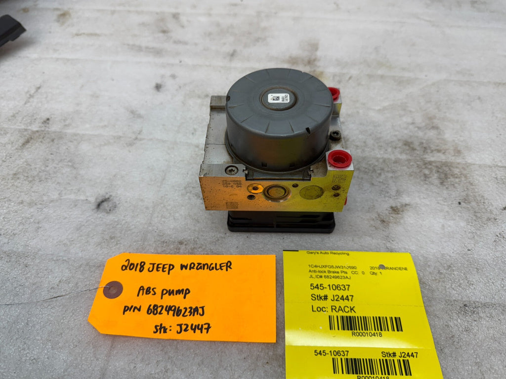 18 JEEP WRANGLER RUBICON JL JT 3.6 ABS BRAKE PUMP MODULE 68249623AJ  18-23