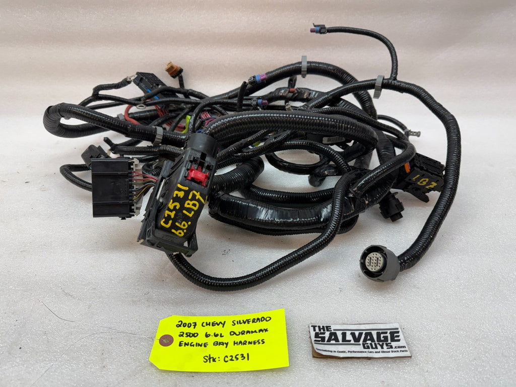06 07 GMC CHEVROLET 2500HD DURAMAX 6.6 LBZ ENGINE BAY MOTOR WIRING HARNESS LOOM
