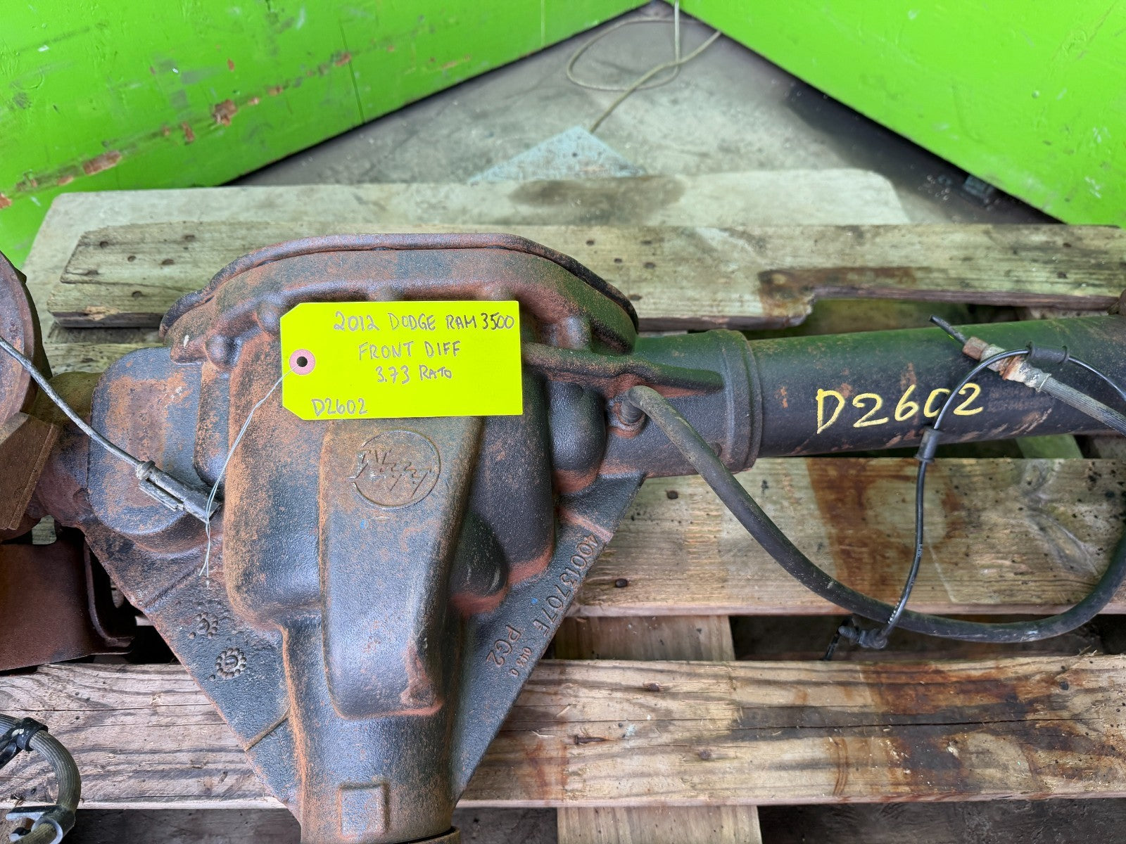 2012 DODGE RAM 3500 6.7 CUMMINS DIESEL 3.73 FRONT DIFFERENTIAL AXLE SRW
