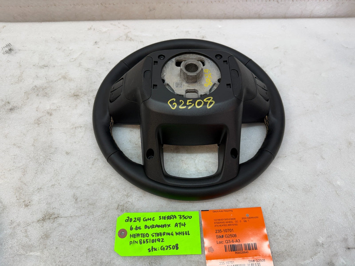24 25 Chevrolet GMC SIERRA AT4 BLACK LEATHER HEATED STEERING WHEEL 86510192