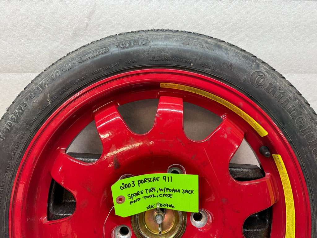 97-04 PORSCHE 911 996 BOXSTER 986 OEM 17" ALUMINUM SPARE WHEEL TIRE JACK BAG