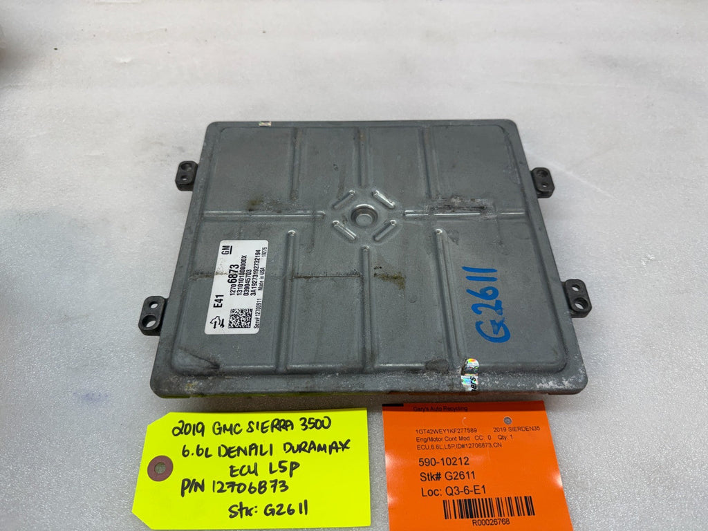 19 Chevrolet GMC 2500HD DURAMAX 6.6 L5P ENGINE COMPUTER ECU ECM 12706873
