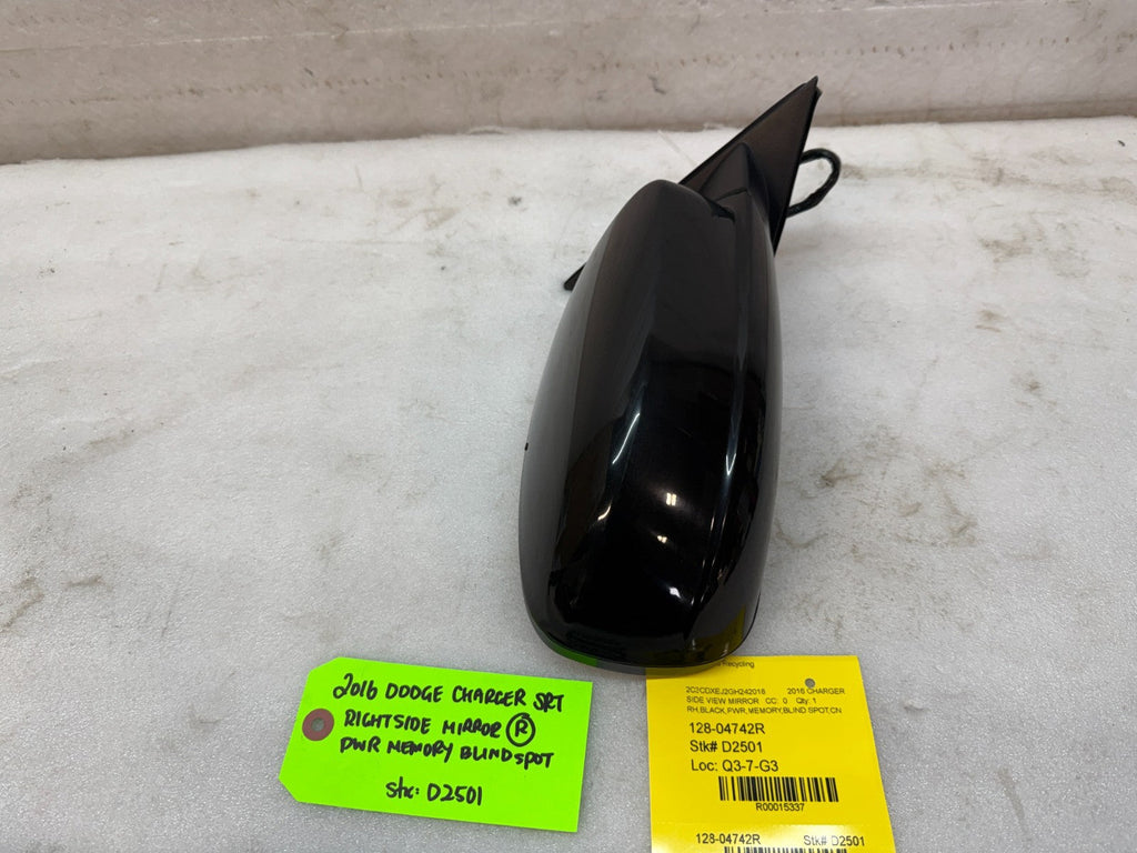 16 DODGE CHALLENGER HELLCAT SRT OEM BLACK RIGHT MIRROR W/ BS MEMORY ETC 12-24