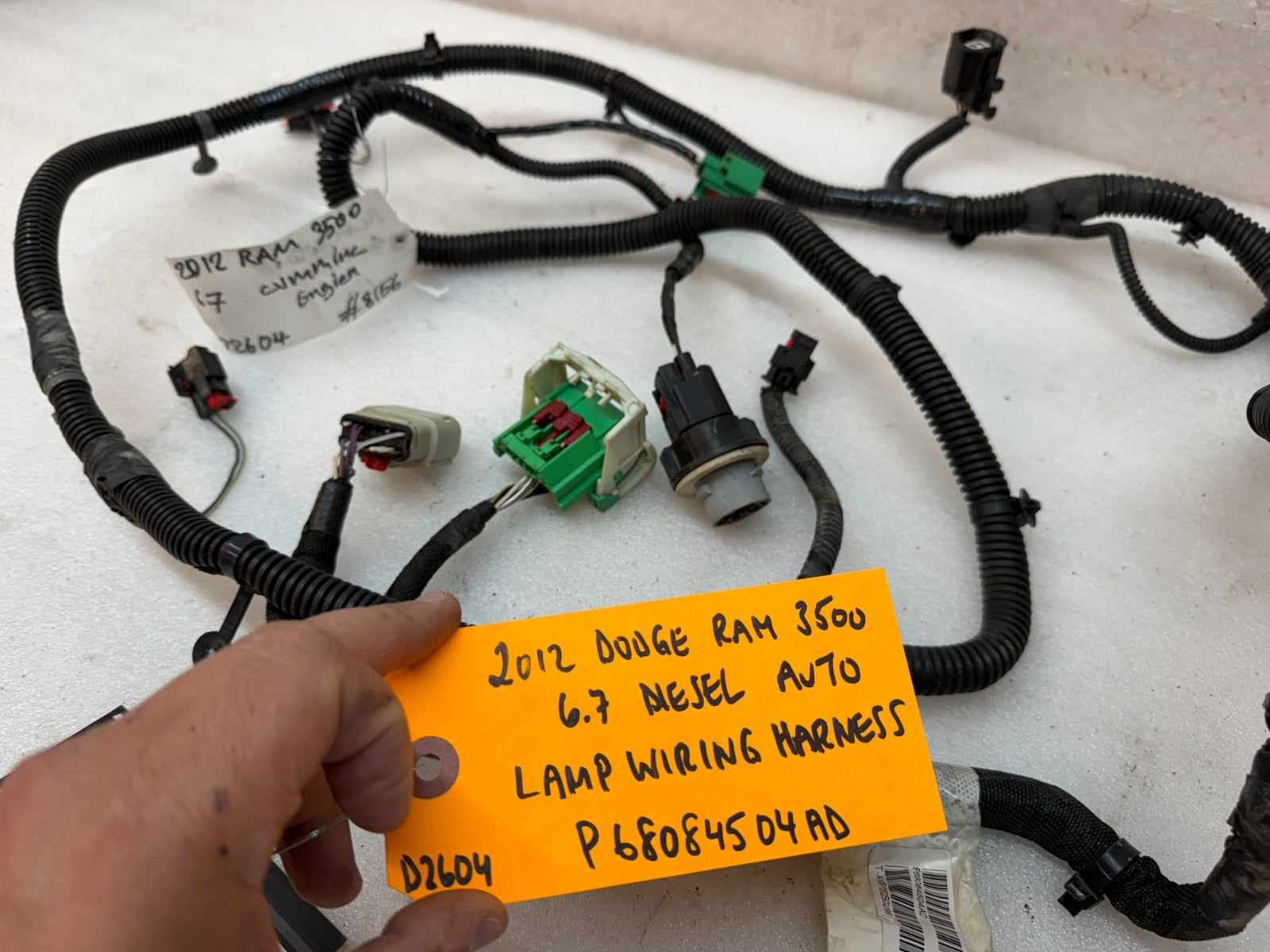 10 11 12 DODGE RAM 2500 3500 6.7 FRONT END HEADLIGHT WIRING HARNESS P68084504AD