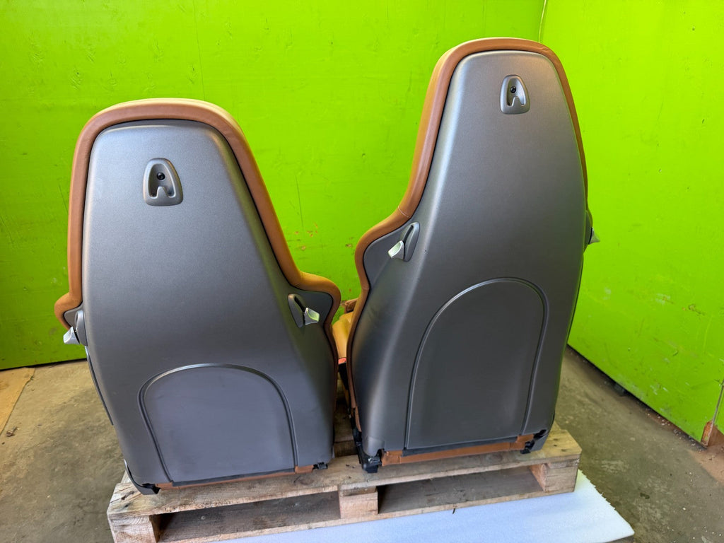 05-13 PORSCHE 997 911 LEFT RIGHT POWER HEATED 18 WAY SPORT SEATS NATURAL BROWN