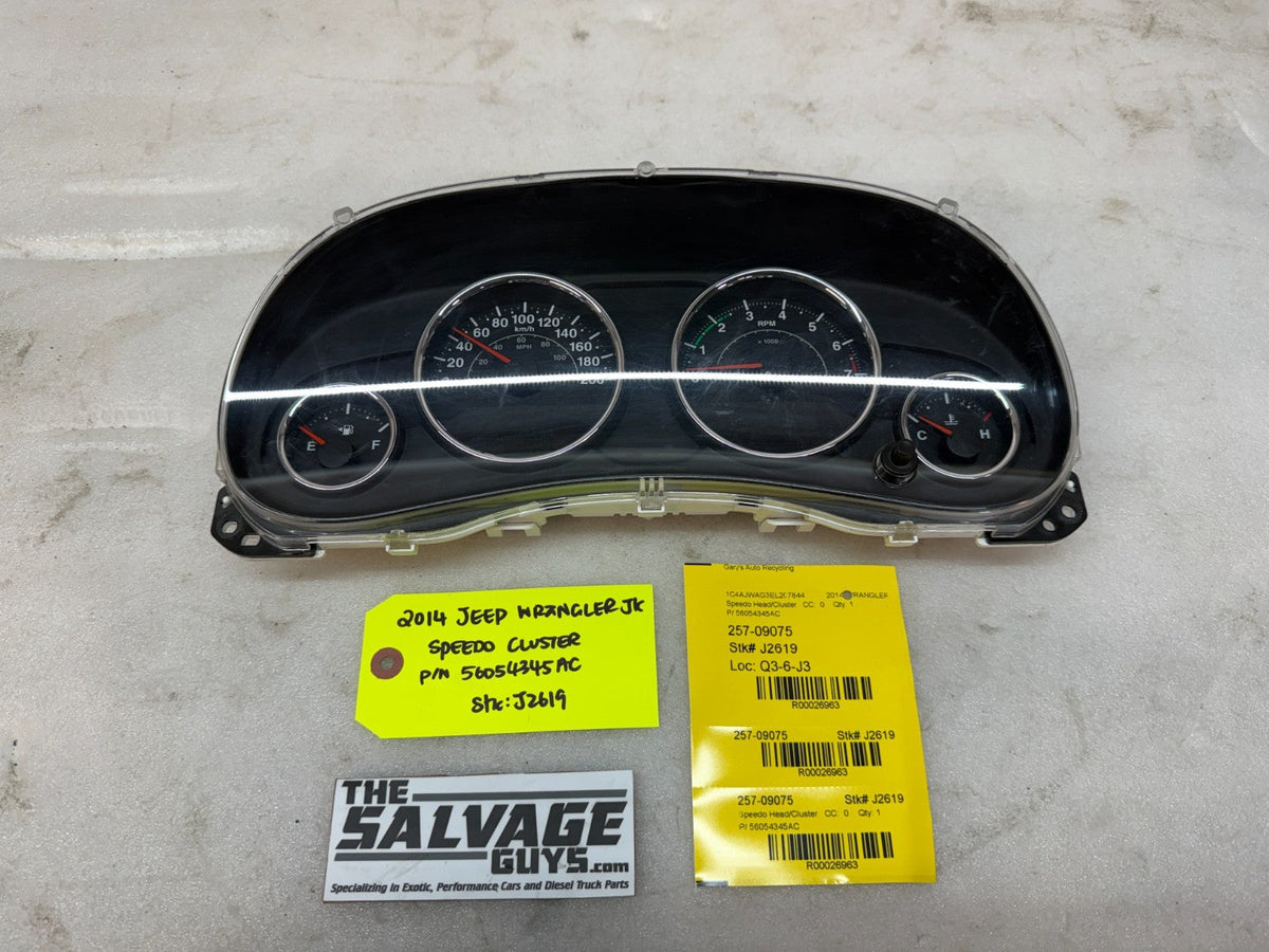 14 JEEP WRANGLER JK 3.6 METRIC SPEEDOMETER GAUGE CLUSTER 127KMS 12-18
