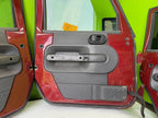 07-18 JEEP WRANGLER JK OEM FULL HARD DOORS RED WITH DOOR PANELS MIRROR KEY PEM