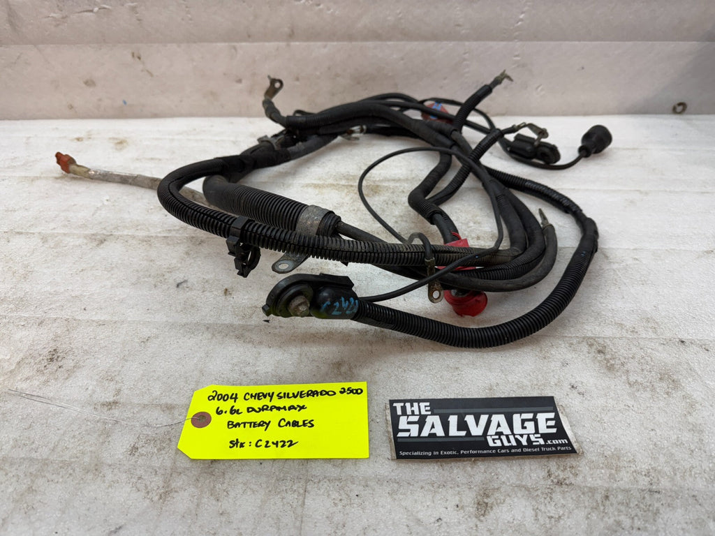 04 05 GMC CHEVROLET SILVERADO 2500HD 3500HD 6.6 LLY OEM BATTERY CABLES