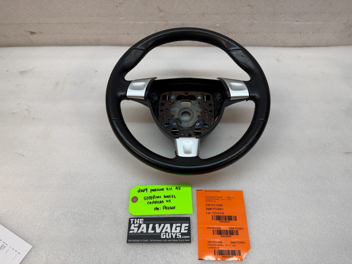 09 PORSCHE 997 911 BLACK LEATHER SPORT STEERING WHEEL MANUAL 99734780442 06-09